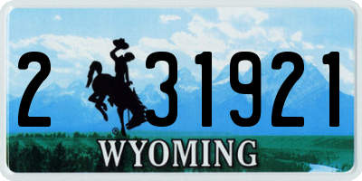 WY license plate 231921