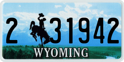 WY license plate 231942