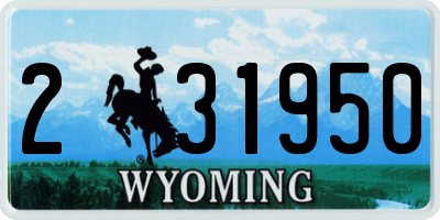 WY license plate 231950