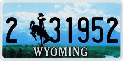 WY license plate 231952