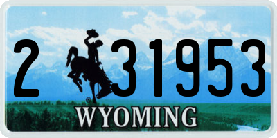 WY license plate 231953