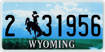 WY license plate 231956