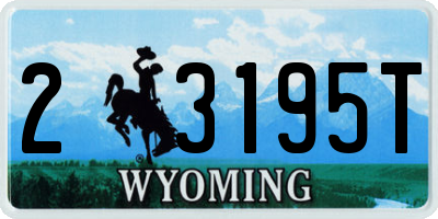 WY license plate 23195T