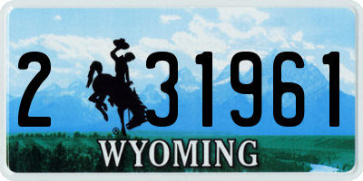WY license plate 231961