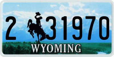 WY license plate 231970