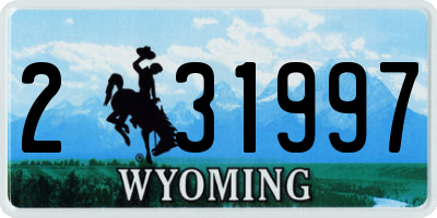 WY license plate 231997
