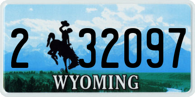 WY license plate 232097