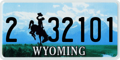 WY license plate 232101