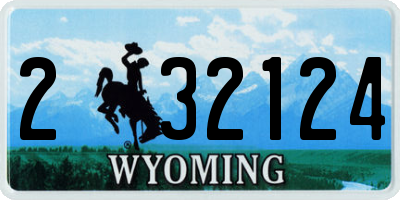 WY license plate 232124