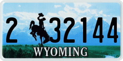 WY license plate 232144