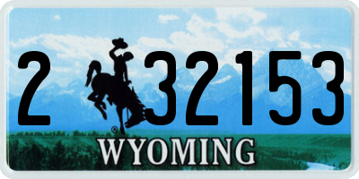 WY license plate 232153