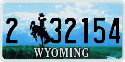 WY license plate 232154
