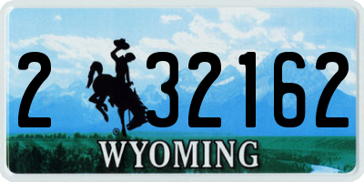 WY license plate 232162