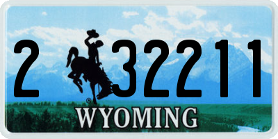 WY license plate 232211