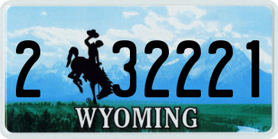 WY license plate 232221
