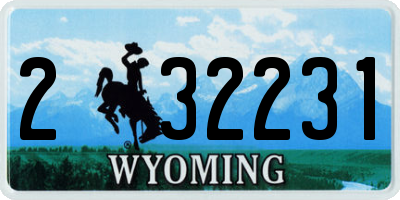 WY license plate 232231
