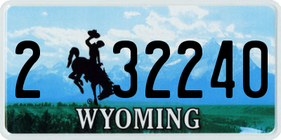 WY license plate 232240