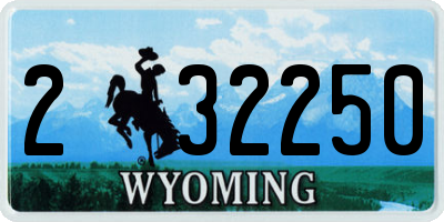 WY license plate 232250