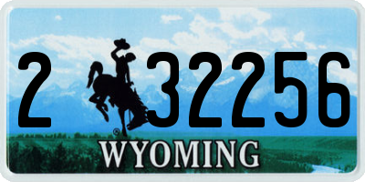 WY license plate 232256