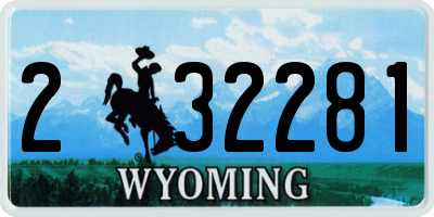 WY license plate 232281