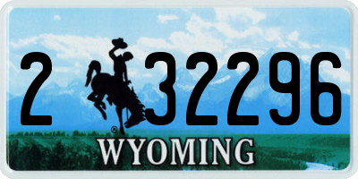 WY license plate 232296