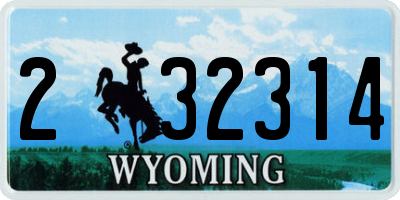 WY license plate 232314
