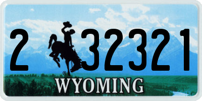 WY license plate 232321