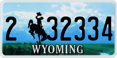WY license plate 232334