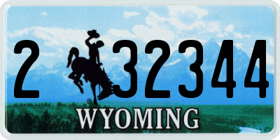 WY license plate 232344