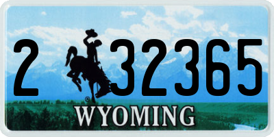 WY license plate 232365