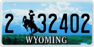 WY license plate 232402