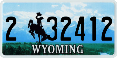 WY license plate 232412