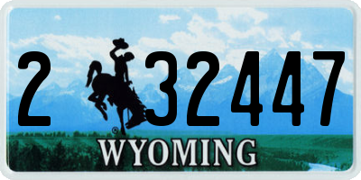 WY license plate 232447