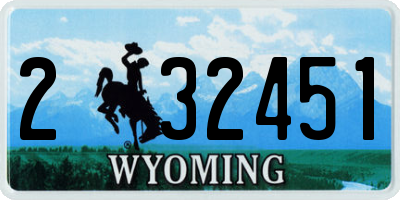 WY license plate 232451