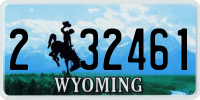 WY license plate 232461