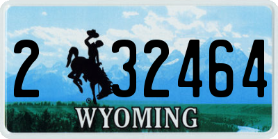 WY license plate 232464