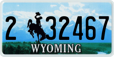 WY license plate 232467
