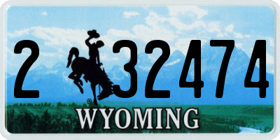 WY license plate 232474