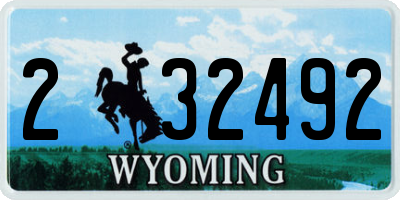WY license plate 232492