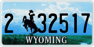 WY license plate 232517