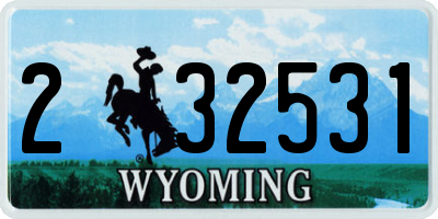 WY license plate 232531