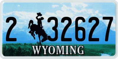 WY license plate 232627