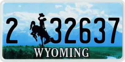 WY license plate 232637