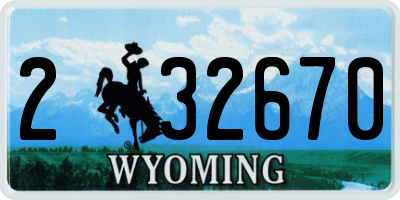 WY license plate 232670
