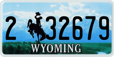 WY license plate 232679