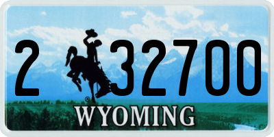 WY license plate 232700