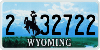 WY license plate 232722