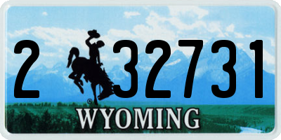WY license plate 232731
