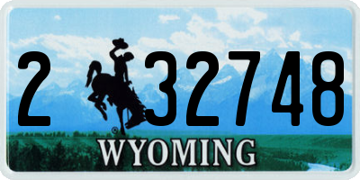 WY license plate 232748