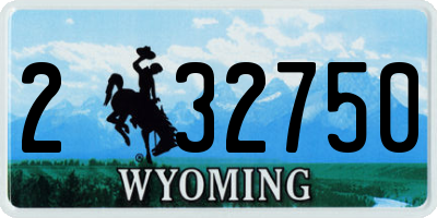 WY license plate 232750
